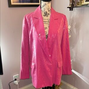 Hutch Vibrant Pink Sequin Blazer